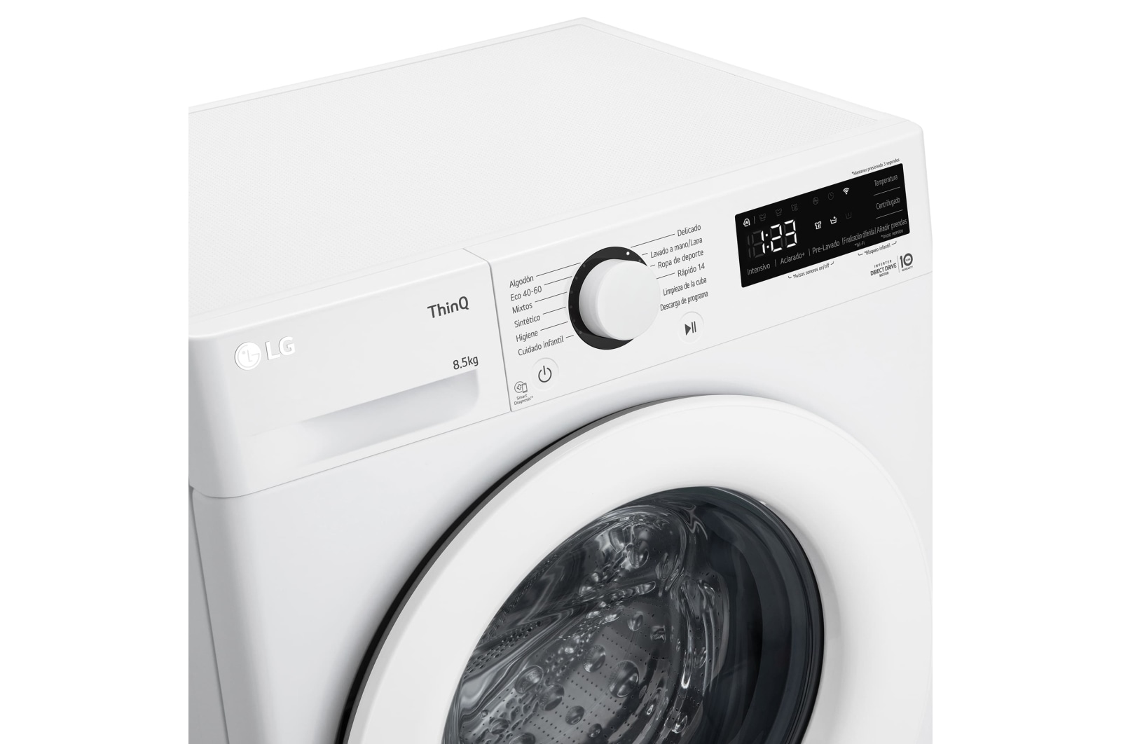 LG Lavadora inteligente AI Direct Drive TM, 8,5kg, 1200 Clasificación A, Blanca, Serie 305, F2WV3058N3W