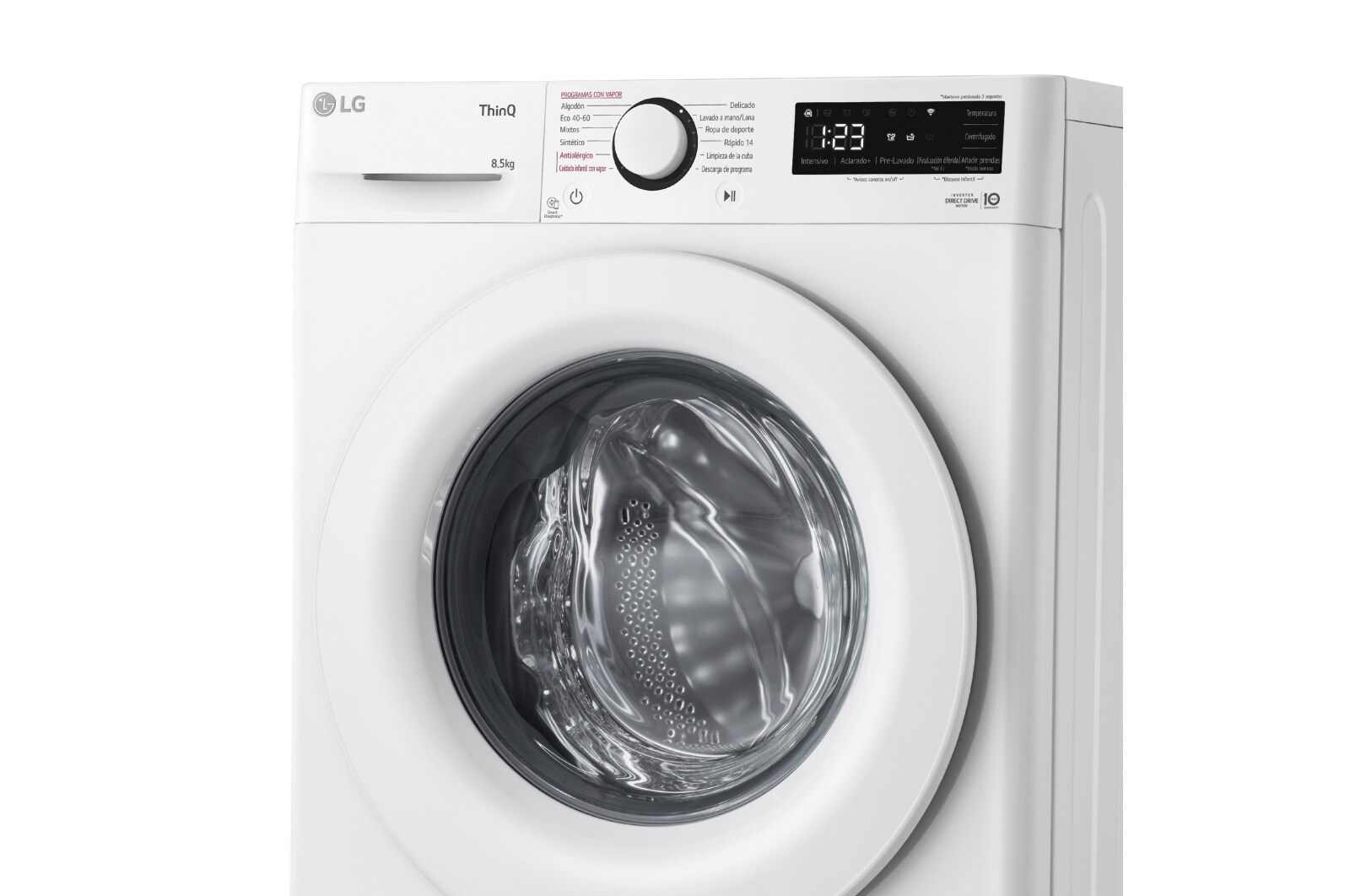 LG Lavadora inteligente AI Direct Drive<sup>TM</sup> con Vapor, 8,5kg, 1200 Clasificación A, Blanca, Serie 305, F2WV3058S3W