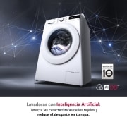 LG Lavadora inteligente AI Direct Drive<sup>TM</sup> con Vapor, 8,5kg, 1200 Clasificación A, Blanca, Serie 305, F2WV3058S3W