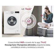 LG Lavadora inteligente AI Direct Drive<sup>TM</sup> con Vapor, 8,5kg, 1200 Clasificación A, Blanca, Serie 305, F2WV3058S3W