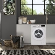 LG Lavadora inteligente AI Direct Drive<sup>TM</sup> con Vapor, 8,5kg, 1200 Clasificación A, Blanca, Serie 305, F2WV3058S3W