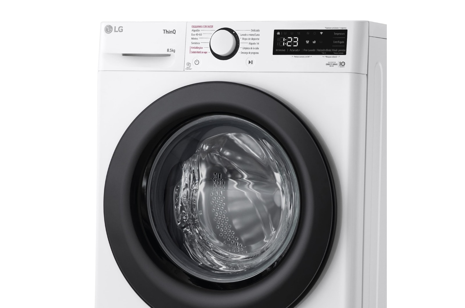 LG Lavadora AI Direct Drive con Vapor 8,5kg, 1200 Clasificación A, Blanca, Serie 305- Fondo especial, F2WV3058S6W