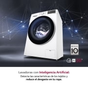LG Lavadora AI Direct Drive con Vapor 8,5kg, 1200 Clasificación A, Blanca, Serie 305- Fondo especial, F2WV3058S6W