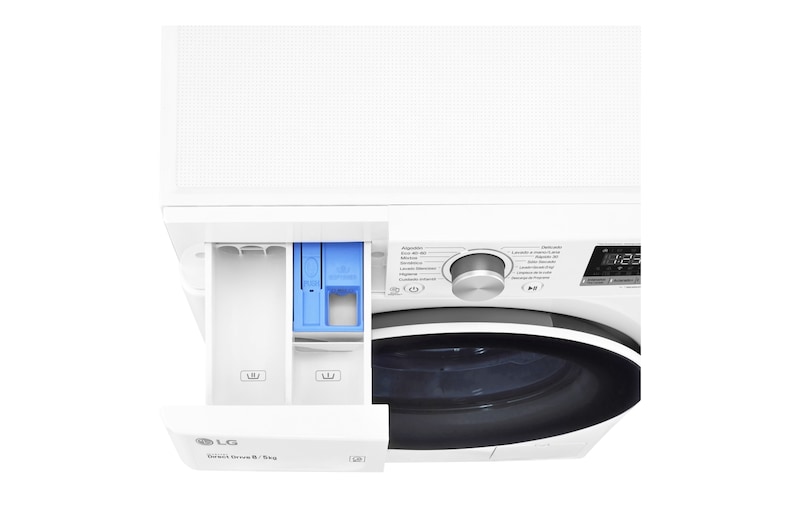LG Lavasecadora inteligente AI Direct Drive 8/5kg, 1400rpm, Clasificación E, Blanca, Serie 400, F4DN4008N0W