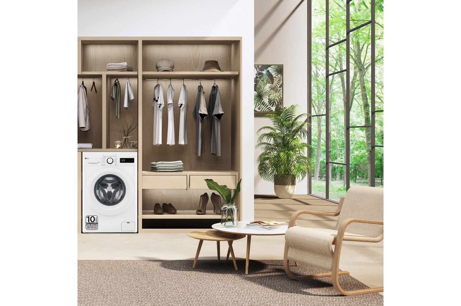 LG Outlet Lavasecadora inteligente AI Direct Drive TM, Vapor 9/6kg, 1400rpm, Un 10% más eficiente que A(lavado) /D(secado) Blanca, Serie 500, F4DR5009A3W.OUTLET
