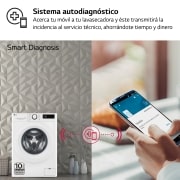 LG Outlet Lavasecadora inteligente AI Direct Drive TM, Vapor 9/6kg, 1400rpm, Un 10% más eficiente que A(lavado) /D(secado) Blanca, Serie 500, F4DR5009A3W.OUTLET