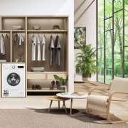 LG Outlet Lavasecadora inteligente AI Direct Drive TM, Vapor 9/6kg, 1400rpm, Un 10% más eficiente que A(lavado) /D(secado) Blanca, Serie 500, F4DR5009A3W.OUTLET