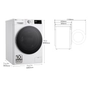 LG Lavasecadora inteligente AI Direct Drive TM, Vapor 9/6kg, 1400rpm, Un 10% más eficiente que A(lavado) /D(secado) Blanca, Serie 500, F4DR5509A1W