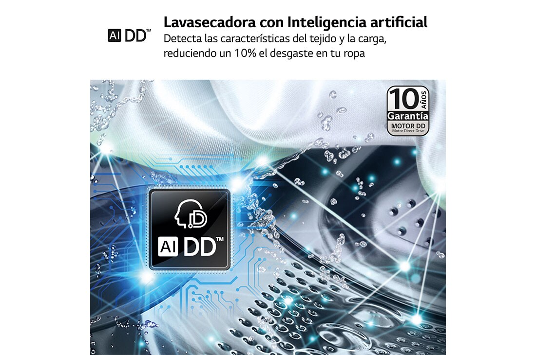 LG 9/6 kg y 1400 rpm Lavasecadora en Blanco, F4DR6009A1W