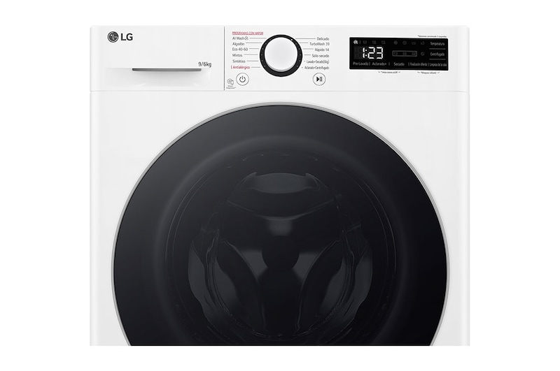 LG 9/6 kg y 1400 rpm Lavasecadora en Blanco, F4DR6009A1W