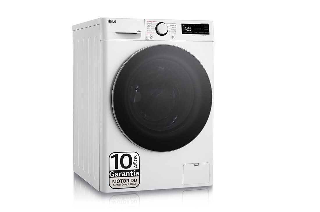 LG 9/6 kg y 1400 rpm Lavasecadora en Blanco, F4DR6009A1W