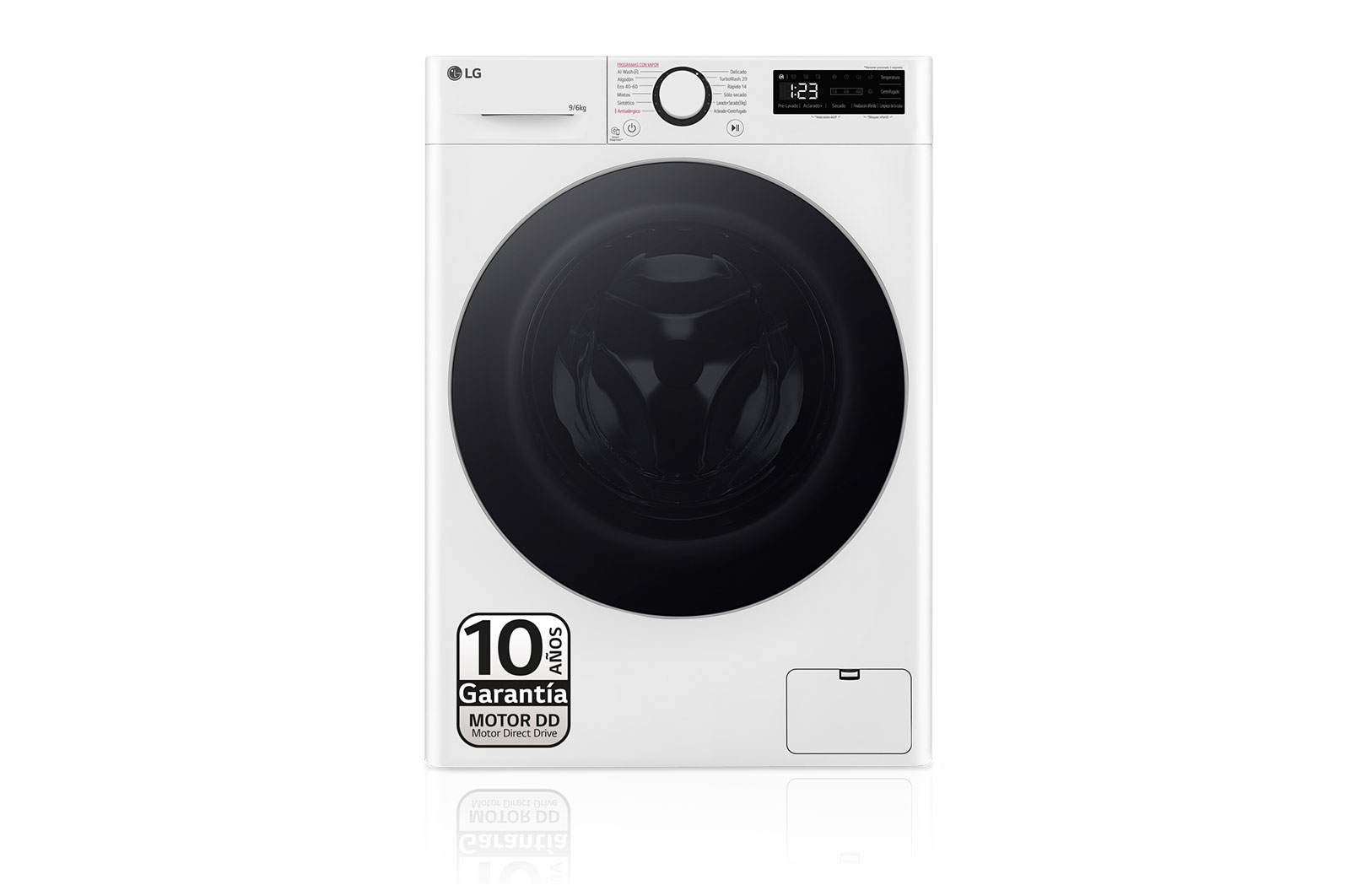 LG 9/6 kg y 1400 rpm Lavasecadora en Blanco, F4DR6009A1W