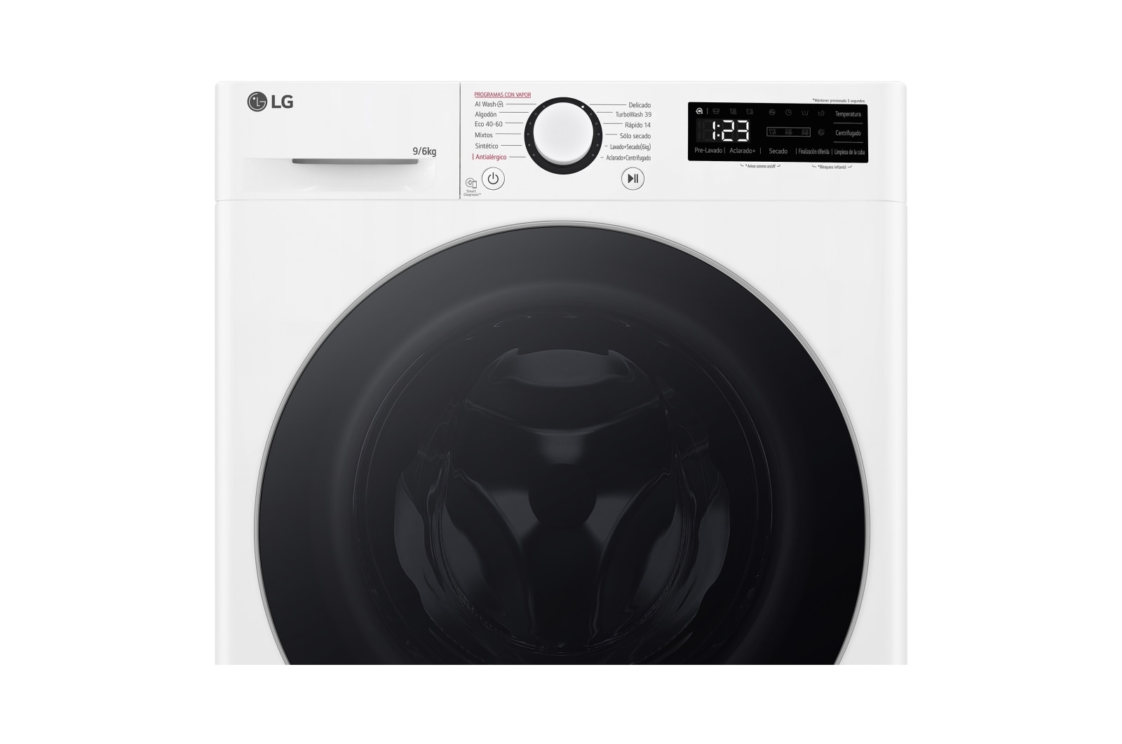 LG Outlet Lavasecadora inteligente AI Direct Drive TM, Turbowash 360º, 9/6kg, 1400rpm, Un 10% más eficiente que A(lavado) / D(secado) Blanca, Serie 600, F4DR6009A1W.OUTLET