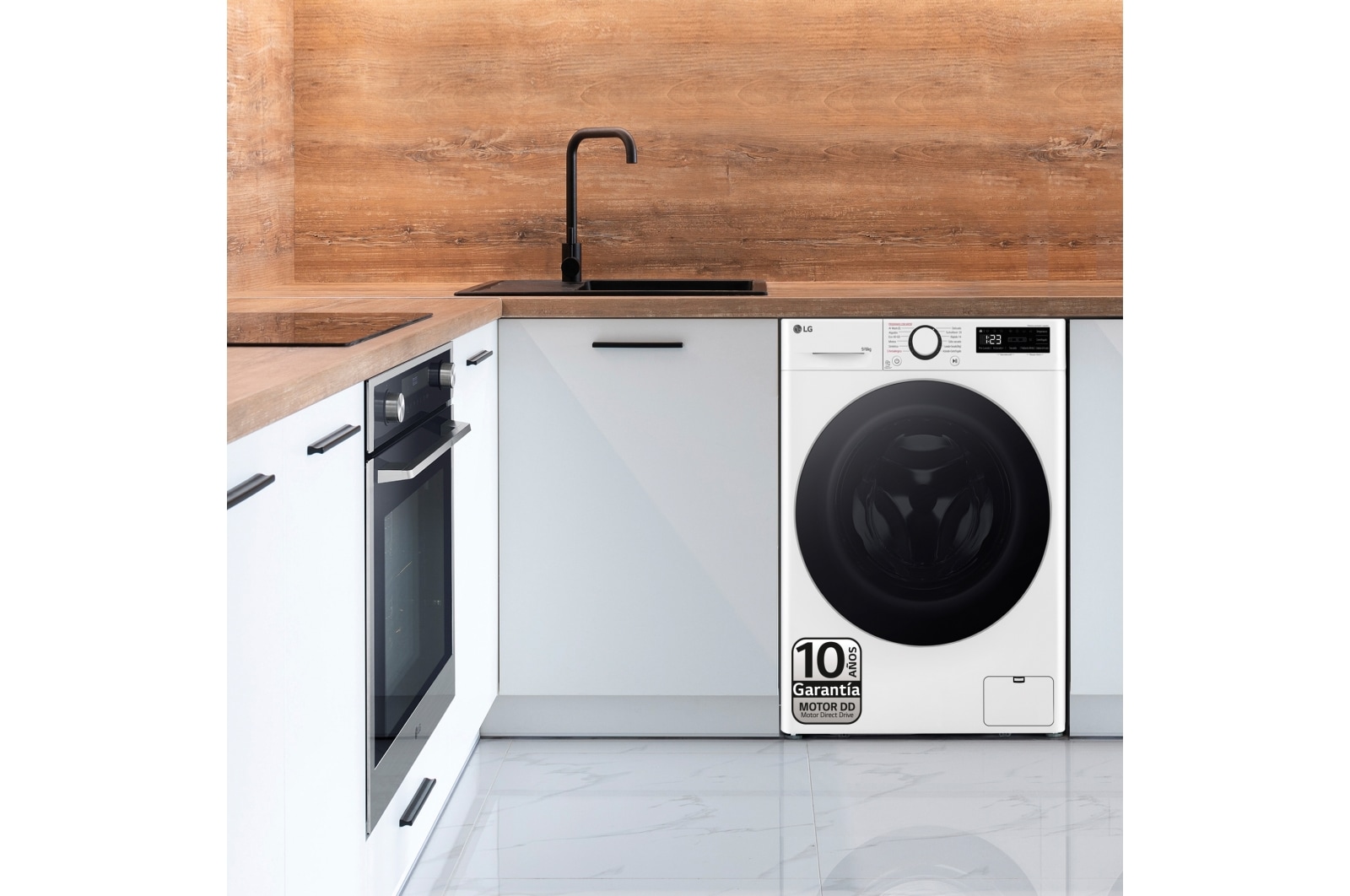 LG Outlet Lavasecadora inteligente AI Direct Drive TM, Turbowash 360º, 9/6kg, 1400rpm, Un 10% más eficiente que A(lavado) / D(secado) Blanca, Serie 600, F4DR6009A1W.OUTLET