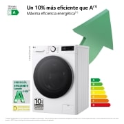 LG Outlet Lavasecadora inteligente AI Direct Drive TM, Turbowash 360º, 9/6kg, 1400rpm, Un 10% más eficiente que A(lavado) / D(secado) Blanca, Serie 600, F4DR6009A1W.OUTLET