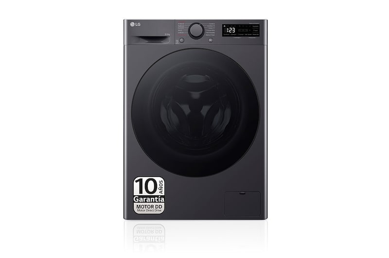 Vista frontal de Lavasecadora inteligente AI Direct Drive<sup>TM</sup>, Turbowash 360º, 9/6kg, 1400rpm, Un 10% más eficiente que  A(lavado) / D(secado) Negro medio, Serie 600 F4DR6009AGM