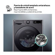 LG Lavasecadora inteligente AI Direct Drive<sup>TM</sup>, Turbowash 360º, 9/6kg, 1400rpm, Un 10% más eficiente que  A(lavado) / D(secado) Negro medio, Serie 600, F4DR6009AGM