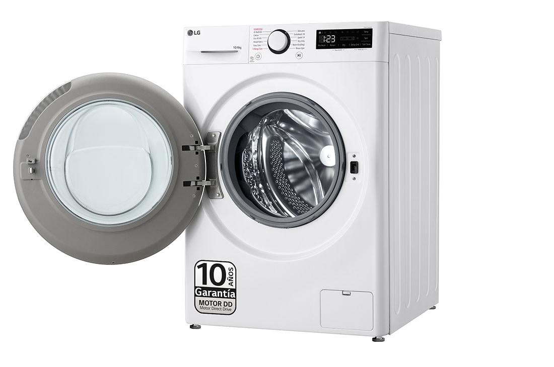 LG Lavasecadora inteligente AI Direct Drive TM, Turbowash 360º, 10/6kg, 1400rpm, Un 10% más eficiente que  A(lavado) /D(secado) Blanca, Serie 600, F4DR6010A0W