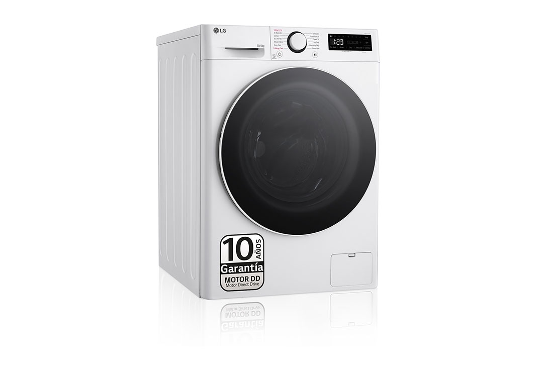 LG Lavasecadora inteligente AI Direct Drive TM, Turbowash 360º, 10/6kg, 1400rpm, Un 10% más eficiente que  A(lavado) /D(secado) Blanca, Serie 600, F4DR6010A0W
