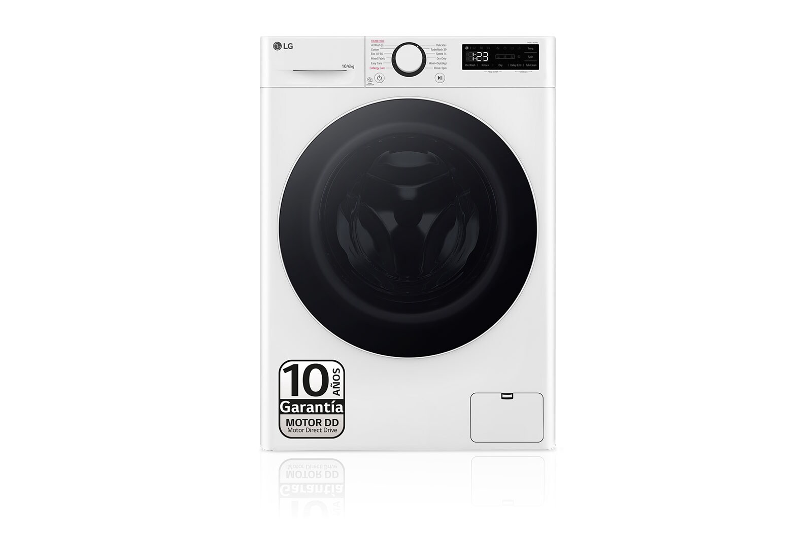 LG Lavasecadora inteligente AI Direct Drive TM, Turbowash 360º, 10/6kg, 1400rpm, Un 10% más eficiente que  A(lavado) /D(secado) Blanca, Serie 600, F4DR6010A0W