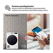 LG Lavasecadora inteligente AI Direct Drive TM, Turbowash 360º, 10/6kg, 1400rpm, Un 10% más eficiente que  A(lavado) /D(secado) Blanca, Serie 600, F4DR6010A0W