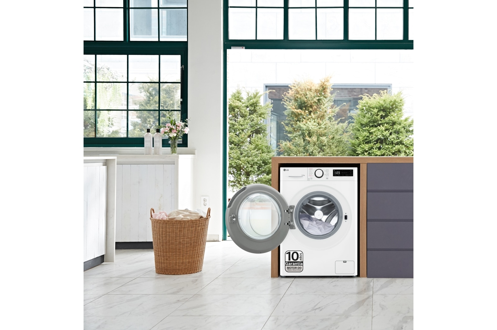 LG Outlet Lavasecadora inteligente AI Direct Drive TM, Turbowash 360º, 10/6kg, 1400rpm, Un 10% más eficiente que A(lavado) /D(secado) Blanca, Serie 600, F4DR6010A0W.OUTLET