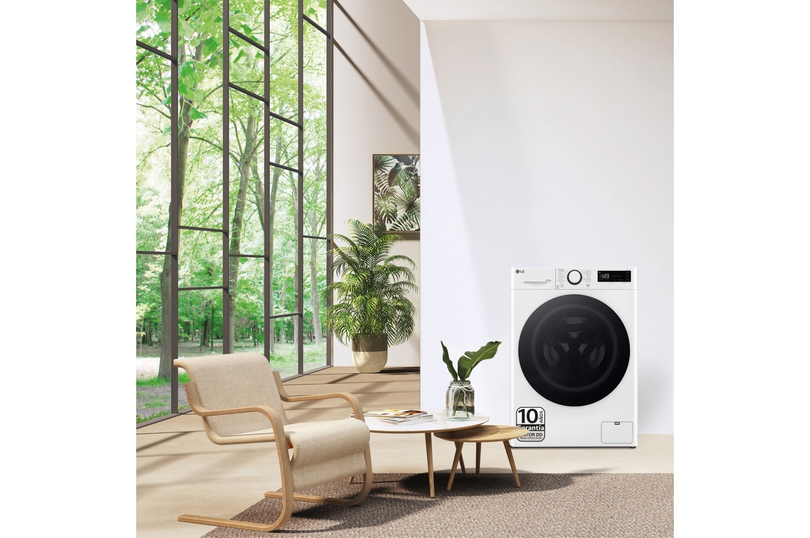 LG Outlet Lavasecadora inteligente AI Direct Drive TM, Turbowash 360º, 10/6kg, 1400rpm, Un 10% más eficiente que A(lavado) /D(secado) Blanca, Serie 600, F4DR6010A0W.OUTLET