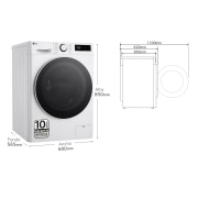 LG Outlet Lavasecadora inteligente AI Direct Drive TM, Turbowash 360º, 10/6kg, 1400rpm, Un 10% más eficiente que A(lavado) /D(secado) Blanca, Serie 600, F4DR6010A0W.OUTLET