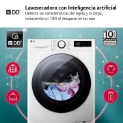 LG Outlet Lavasecadora inteligente AI Direct Drive TM, Turbowash 360º, 10/6kg, 1400rpm, Un 10% más eficiente que A(lavado) /D(secado) Blanca, Serie 600, F4DR6010A0W.OUTLET