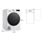 LG Outlet Lavasecadora inteligente AI Direct Drive TM, Turbowash 360º, 10/6kg, 1400rpm, Un 10% más eficiente que A(lavado) / D(secado) Blanca, Serie 600, F4DR6010A1W.OUTLET