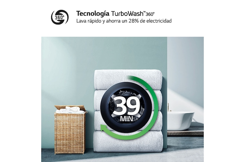 LG Lavasecadora inteligente AI Direct Drive TM, Turbowash 360º, 10/6kg, 1400rpm, Un 10% más eficiente que  A(lavado) / D(secado) Negro medio, Serie 600, F4DR6010AGM