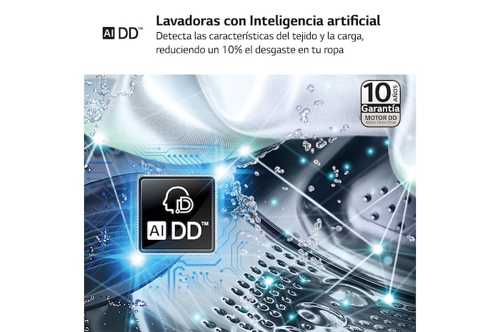 LG Lavasecadora inteligente AI Direct Drive TM, Turbowash 360º, 10/6kg, 1400rpm, Un 10% más eficiente que  A(lavado) / D(secado) Negro medio, Serie 600, F4DR6010AGM