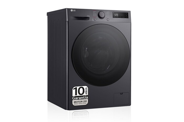 LG Lavasecadora inteligente AI Direct Drive TM, Turbowash 360º, 10/6kg, 1400rpm, Un 10% más eficiente que  A(lavado) / D(secado) Negro medio, Serie 600, F4DR6010AGM