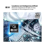 LG Lavasecadora inteligente AI Direct Drive TM, Turbowash 360º, 10/6kg, 1400rpm, Un 10% más eficiente que  A(lavado) / D(secado) Negro medio, Serie 600, F4DR6010AGM