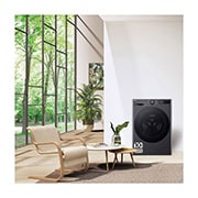 LG Lavasecadora inteligente AI Direct Drive TM, Turbowash 360º, 10/6kg, 1400rpm, Un 10% más eficiente que  A(lavado) / D(secado) Negro medio, Serie 600, F4DR6010AGM