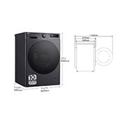 LG Lavasecadora inteligente AI Direct Drive TM, Turbowash 360º, 10/6kg, 1400rpm, Un 10% más eficiente que  A(lavado) / D(secado) Negro medio, Serie 600, F4DR6010AGM