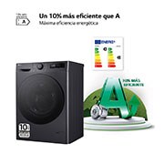 LG Lavasecadora inteligente AI Direct Drive TM, Turbowash 360º, 10/6kg, 1400rpm, Un 10% más eficiente que  A(lavado) / D(secado) Negro medio, Serie 600, F4DR6010AGM