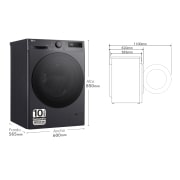 LG Outlet Lavasecadora inteligente AI Direct Drive TM, Turbowash 360º, 10/6kg, 1400rpm, Un 10% más eficiente que A(lavado) / D(secado),Negro medio Serie 600, F4DR6010AGM.OUTLET