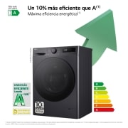 LG Outlet Lavasecadora inteligente AI Direct Drive TM, Turbowash 360º, 10/6kg, 1400rpm, Un 10% más eficiente que A(lavado) / D(secado),Negro medio Serie 600, F4DR6010AGM.OUTLET