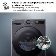 LG Outlet Lavasecadora inteligente AI Direct Drive TM, Turbowash 360º, 10/6kg, 1400rpm, Un 10% más eficiente que A(lavado) / D(secado),Negro medio Serie 600, F4DR6010AGM.OUTLET