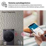 LG Outlet Lavasecadora inteligente AI Direct Drive TM, Turbowash 360º, 10/6kg, 1400rpm, Un 10% más eficiente que A(lavado) / D(secado),Negro medio Serie 600, F4DR6010AGM.OUTLET