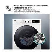 LG Lavasecadora inteligente AI Direct Drive TM, Turbowash 360º, 11/6kg, 1400rpm, Un 10% más eficiente que A(lavado) / D(secado) Blanca, Serie 600, F4DR6011AGW