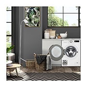 LG Lavasecadora inteligente AI Direct Drive TM, Turbowash 360º, 11/6kg, 1400rpm, Un 10% más eficiente que A(lavado) / D(secado) Blanca, Serie 600, F4DR6011AGW