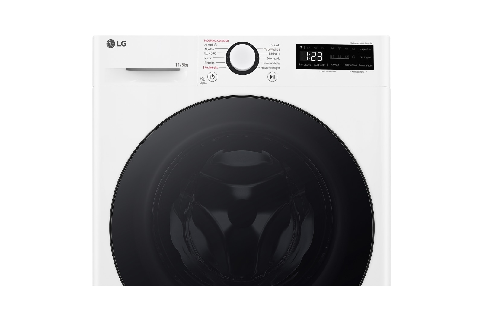 LG Outlet Lavasecadora inteligente AI Direct Drive TM, Turbowash 360º, 11/6kg, 1400rpm, Un 10% más eficiente que A(lavado) / D(secado) Blanca, Serie 600, F4DR6011AGW.OUTLET