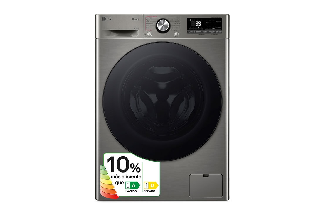 LG Outlet Lavasecadora inteligente AI Direct Drive™, Turbowash 360º, 9/6kg, 1400rpm, Un 10% más eficiente que A(lavado) /D(secado), Inox, Serie 700, F4DR7009AGS.OUTLET