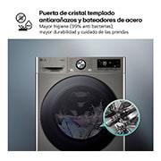 LG Outlet Lavasecadora inteligente AI Direct Drive™, Turbowash 360º, 9/6kg, 1400rpm, Un 10% más eficiente que A(lavado) /D(secado), Inox, Serie 700, F4DR7009AGS.OUTLET