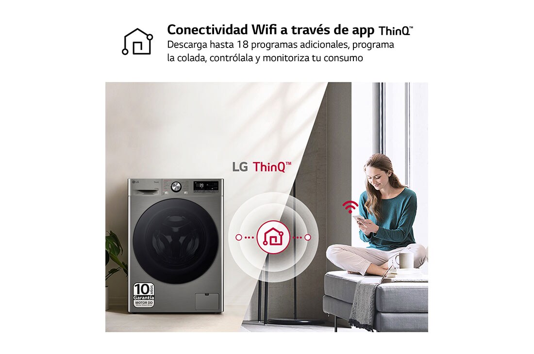 LG Lavasecadora inteligente AI Direct Drive TM, Turbowash 360º, 11/6kg, 1400rpm,  Un 10% más eficiente que  A(lavado) /D(secado) Inox antihuellas, Serie 700, F4DR7011AGS