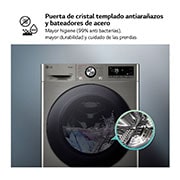 LG Lavasecadora inteligente AI Direct Drive TM, Turbowash 360º, 11/6kg, 1400rpm,  Un 10% más eficiente que  A(lavado) /D(secado) Inox antihuellas, Serie 700, F4DR7011AGS