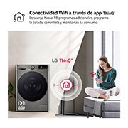 LG Lavasecadora inteligente AI Direct Drive TM, Turbowash 360º, 11/6kg, 1400rpm,  Un 10% más eficiente que  A(lavado) /D(secado) Inox antihuellas, Serie 700, F4DR7011AGS