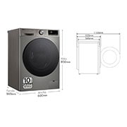 LG Lavasecadora inteligente AI Direct Drive TM, Turbowash 360º, 11/6kg, 1400rpm,  Un 10% más eficiente que  A(lavado) /D(secado) Inox antihuellas, Serie 700, F4DR7011AGS